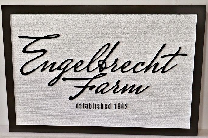 O24044 - Carved and Sandblasted Sign for "Engelbrecht Farm established 1962"