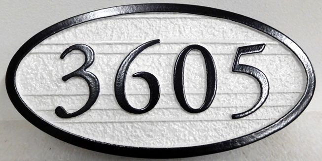 I18896- Carved Address Number Plaque, with Sandblasted Wood Grain Background