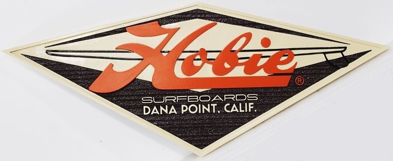 L21724 - Carved Commercial Sign for a Store in Dana Point, California that Sells Hobie Surfboards