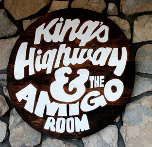 RB27130 - Wooden Sign for  the "King's Highway & the Amigo Room"  Bar and Entertainment Room Sign
