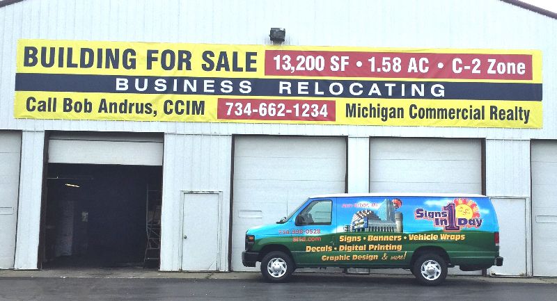 Building For Sale 46' x 7' Banner