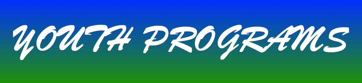 "Youth Programs" in white text on a blue to green gradient background