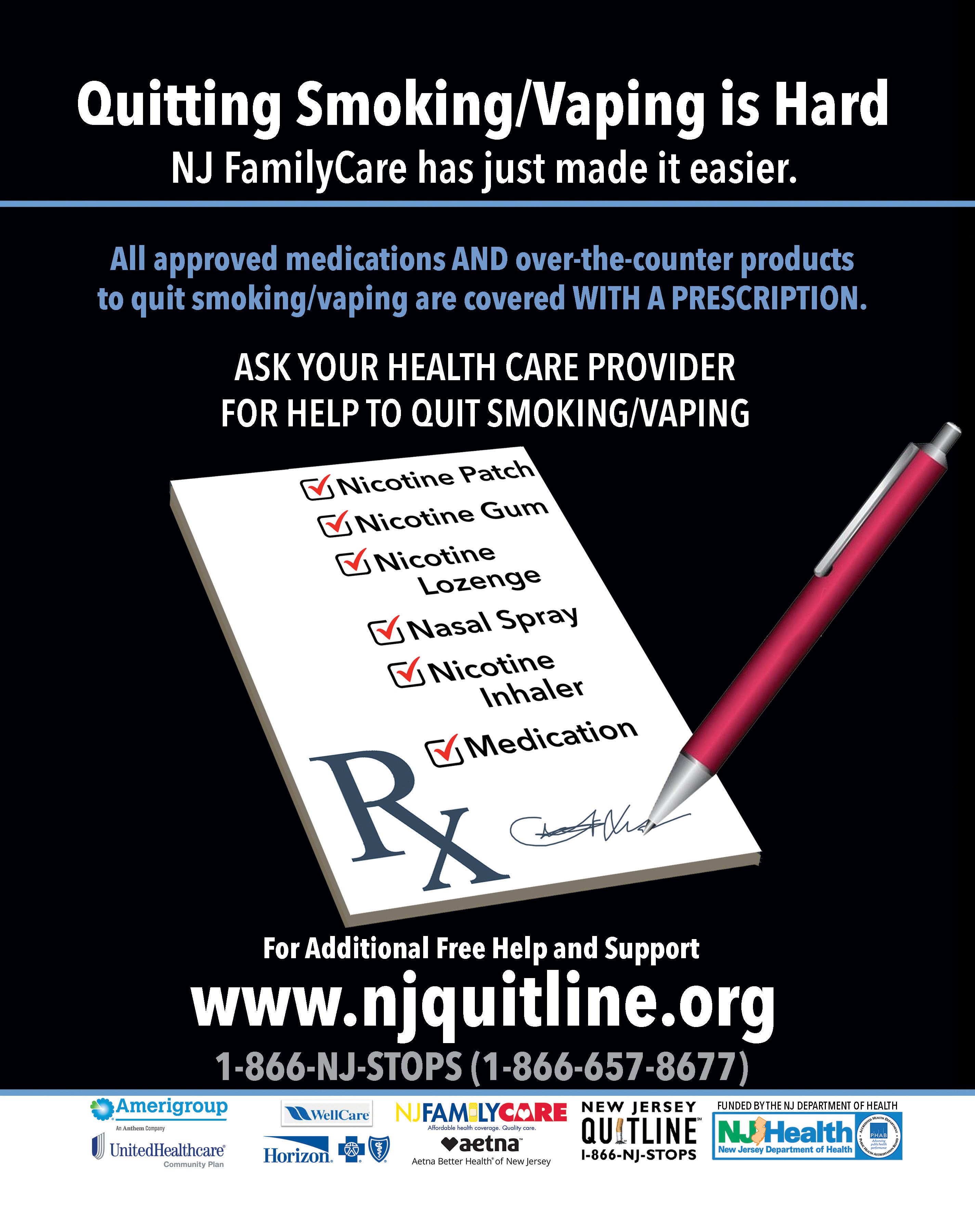 NJ FamilyCare NRT Coverage flyer for consumers