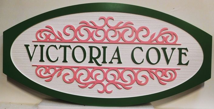 SA28356 - Carved HDU Sign  for the "Victoria Cove" Retail Store, 2.5-D Artist-Painted