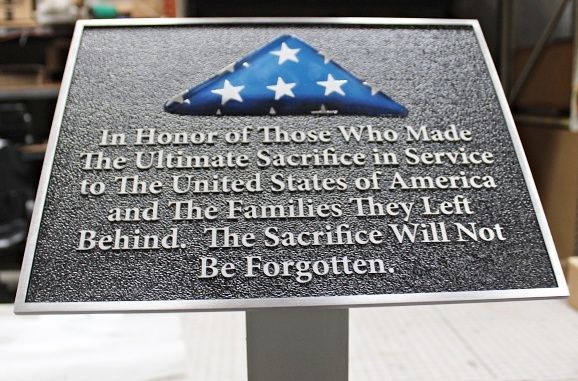 GC16827 - Carved Plaque "In Honor of Those Who Made The Ultimate Sacrifice in Service to the United States of America and The Families They Left Behind"