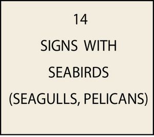 L21600 - Signs with Seagulls, Pelicans, Cranes, Eagles and other Waterfowl