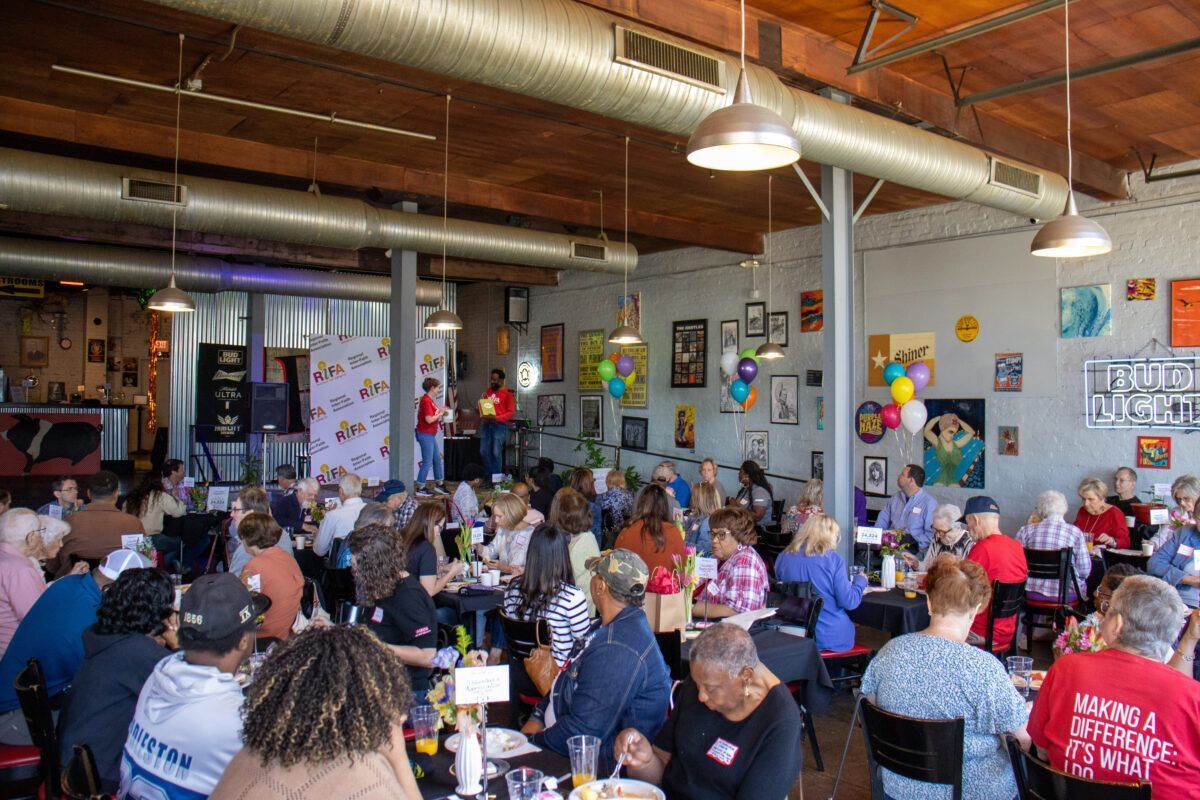 People gathered at a restaurant