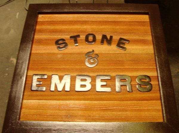 Q25028 - Carved Cedar Wood Restaurant Sign with Raised Letters