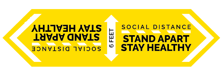 24" x 6.3" Two-Way Social Distancing Graphic