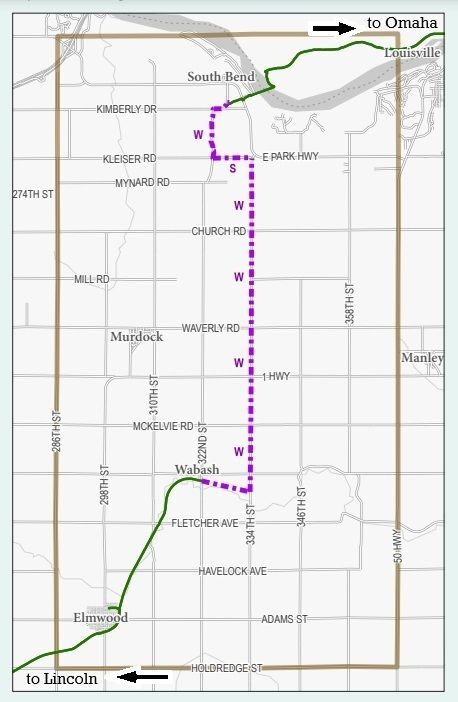 Dashed line between Wabash and South Bend represents trail gap to be developed.