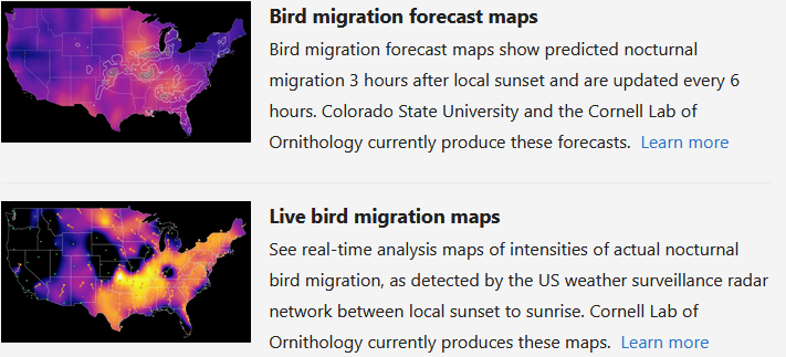 BIRDCAST Migration Dashboard from Cornell