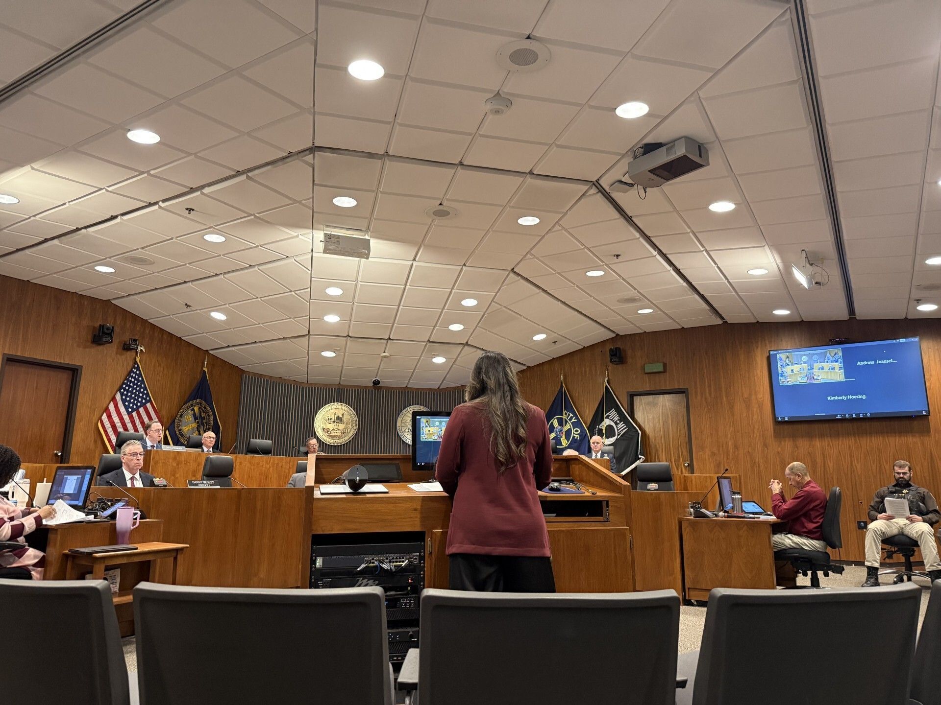 Jody Holston testifying at City Council meeting