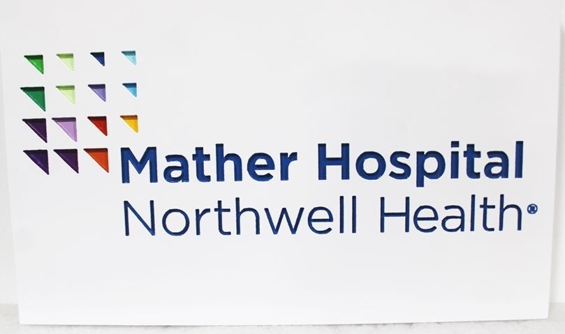 B11008A - Custom Carved Sign for "Mather Hospital Northwell Health"