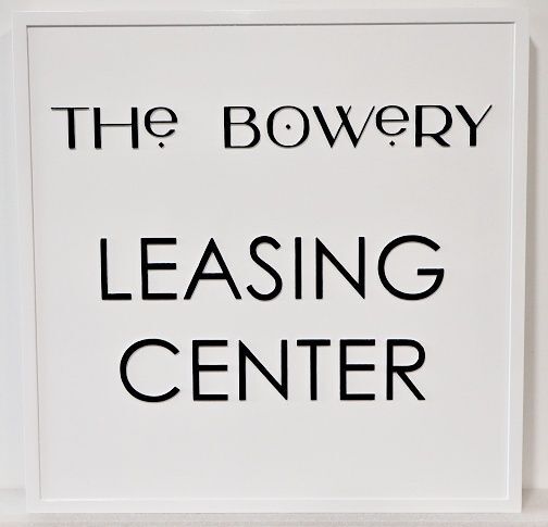 KA20505 - Carved HDU Sign for "The Bowery Leasing Center"