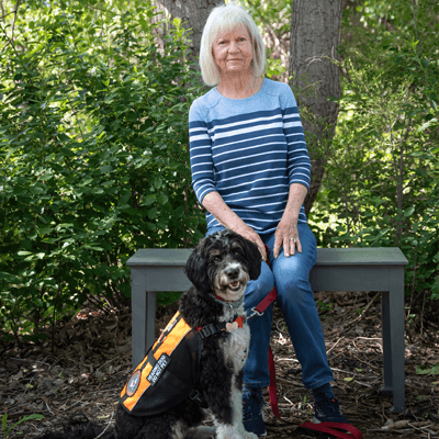 Val and Hearing Dog Maggie