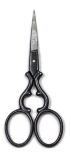 Roman - 4” Fine Point Embroidery Scissors - Black