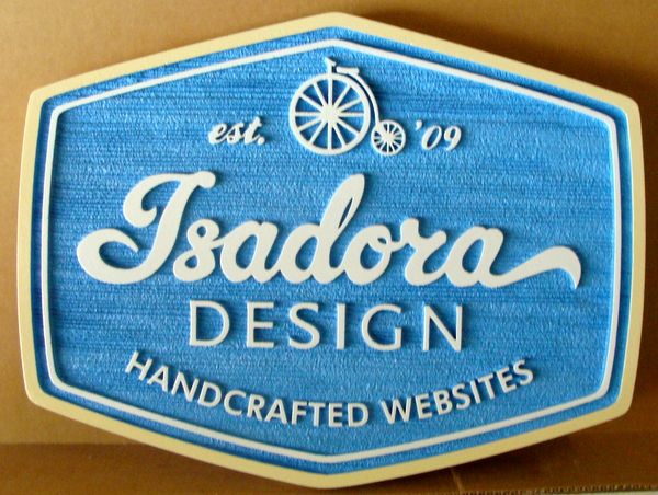 SA28755 - Carved HDU Sign for "Isadora Design" of Hand-crafted Websites