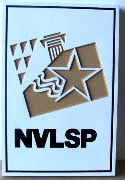 SA28594 - Carved HDU Sign for "NVLSP" with Engraved Logo