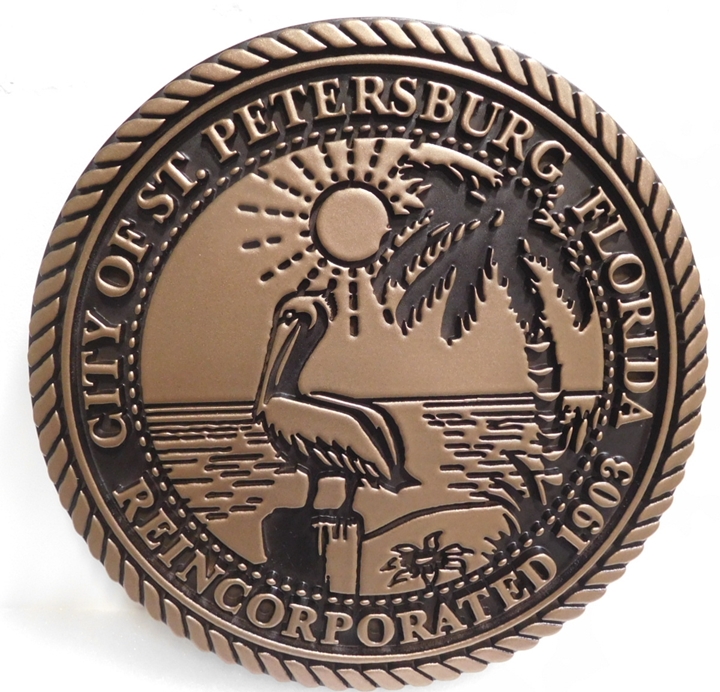 MA1167 - Seal of the City of St.Petersburg, Florida, 2.5-D Engraved