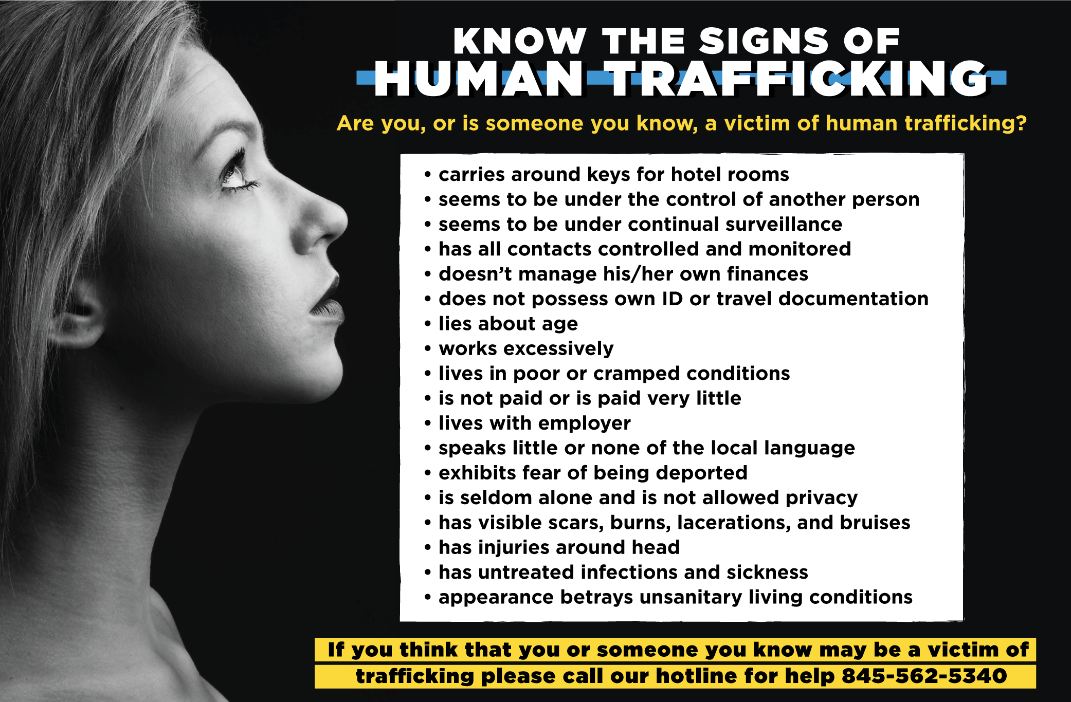 Human Trafficking Types Of Abuse Fearless Hudson Valley Inc