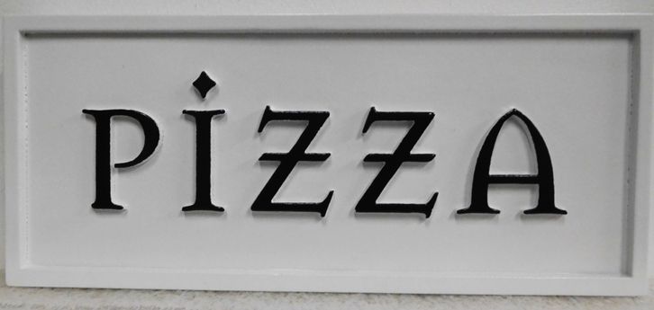 Q25346 - Carved 2.5D HDU "PIZZA" Sign 
