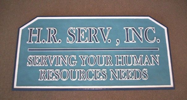 SA28566 -  Carved HDU Sign for  "H. R. Serv. Inc', a  Human Resources Company