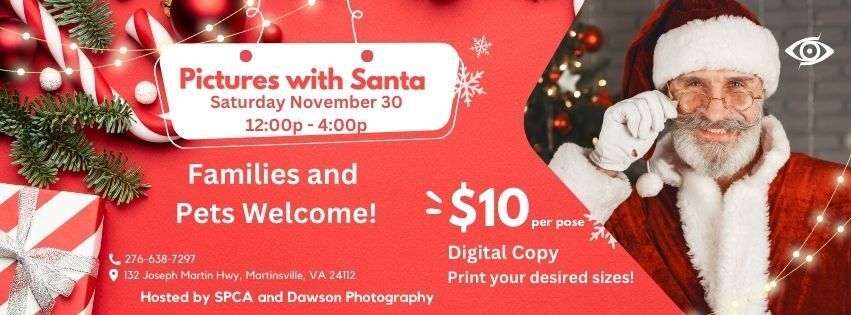 Pictures with Santa; November 30th