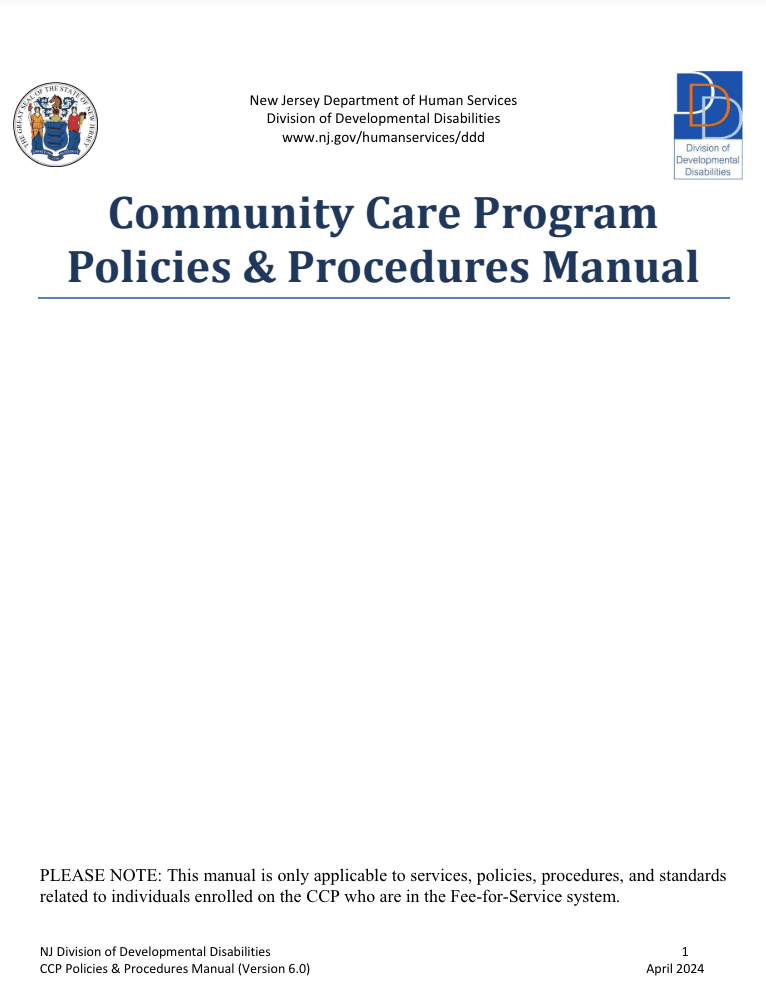 Community Care Program Policies & Procedures Manual