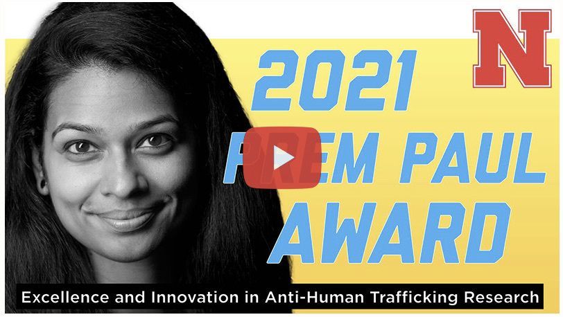 PurpLE CEO, Dr. Anita Ravi, receives the 2021 Prem S. Paul Award for research in anti-human trafficking.