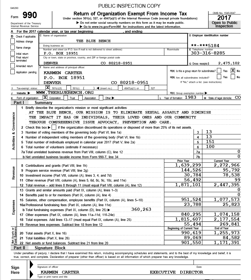 IRS Form 990 - 2017