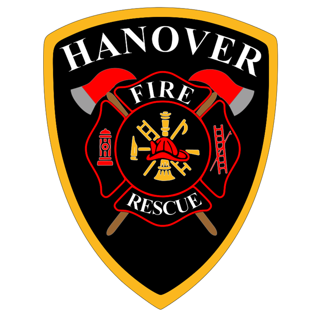 QP-2090 - Carved Wall Plaque of  the Shoulder Patch of the Hanover Fire & Rescue Department, Virginia, Artist Painted 