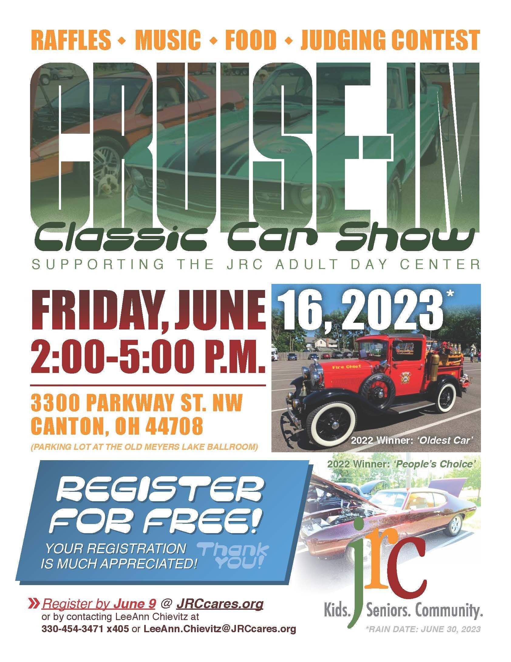 JRC Cruise-In Car Show Flyer 2023 - DOWNLOAD-PRINT