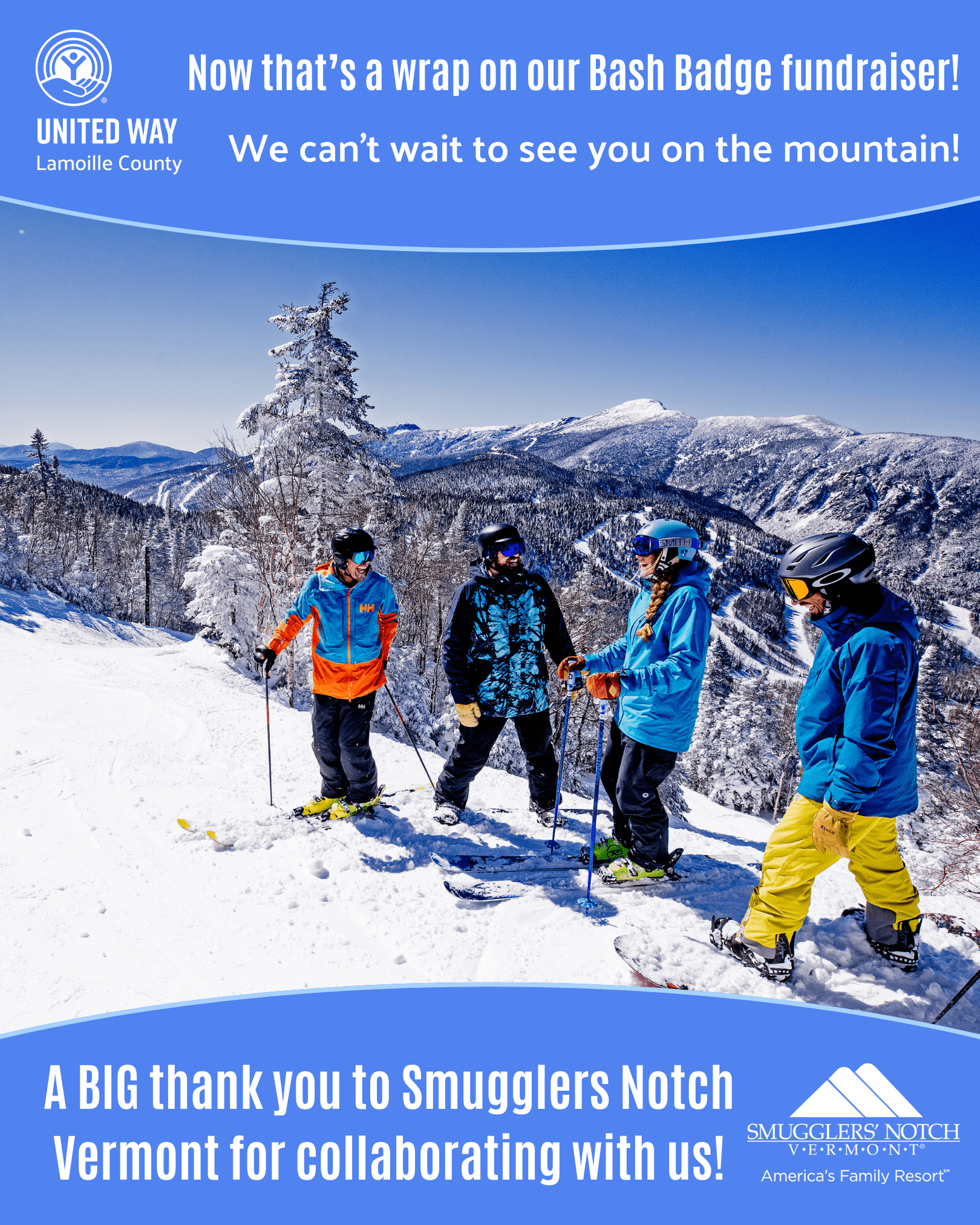 Thank you Smugglers Notch!