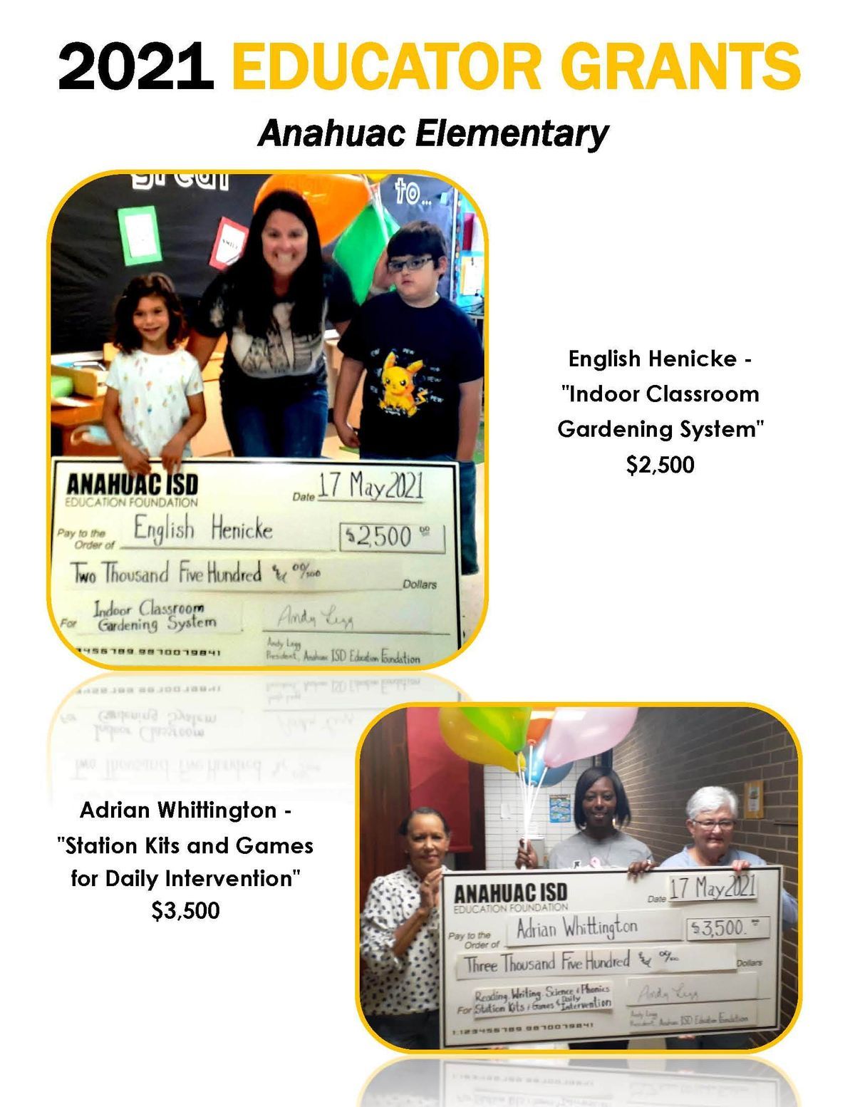 Anahuac ISD Education Foundation Who We Are Financials
