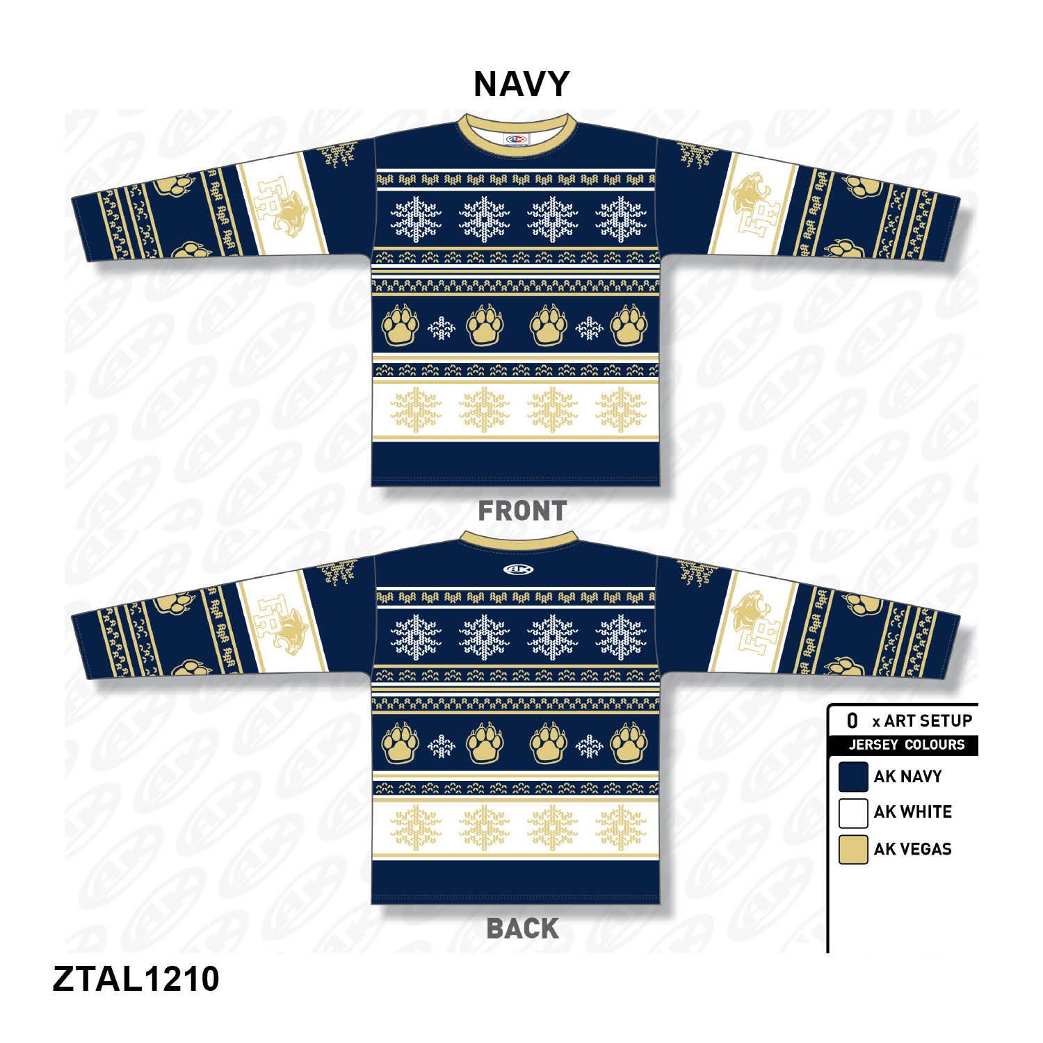 NAVY Ugly Holiday Crewneck Sweatshirt - FULLY CUSTOM AND FULL COLOR PRINTED ON THE ENTIRE EXTERIOR OF THE GARMENT!