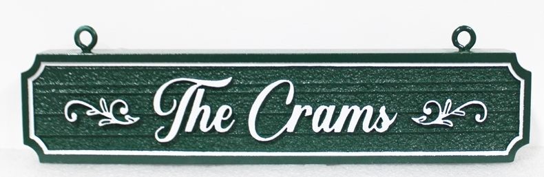 I18857 - Carved Property Name Sign for the "The Crams" Residence