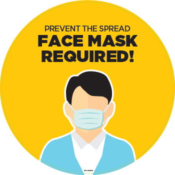 OCP COVID-19 Face Mask Required Floor Decal-Yellow