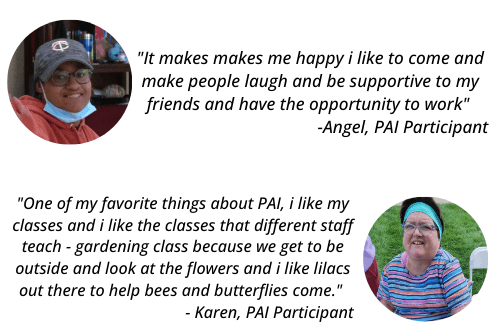 Two quotes from PAI participants explaining what they love about attending PAI.