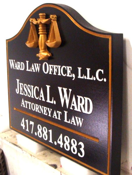 A10235 - Carved Law Office Sign (side view)