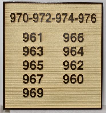 KA20860 - Carved and Sandblasted Unit Number Sign