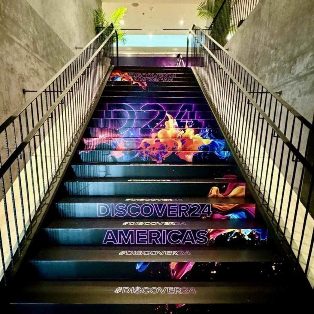 Vinyl stairway branding