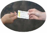Handing Card to Another
