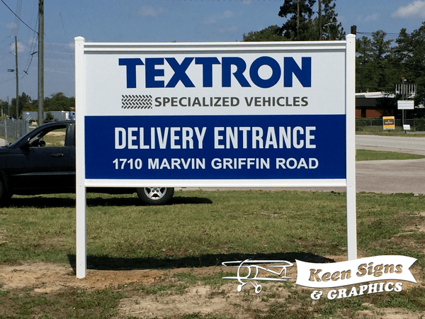 Textron Delivery Entrance Sign