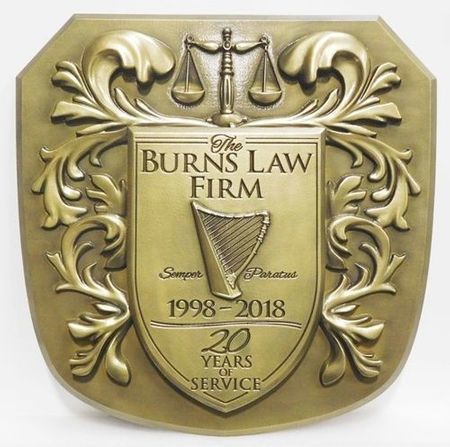 MB2035 - Crest for Burns Law Firm, 3-D