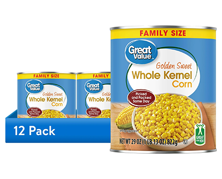 Whole Kernel Sweet Corn, 12 pack, 29 oz Cans