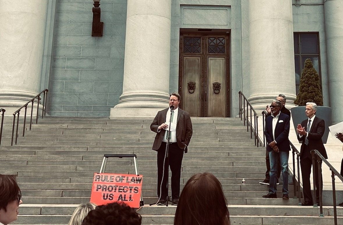 CJI Board Chair Speaks at Law Day Rally in Denver