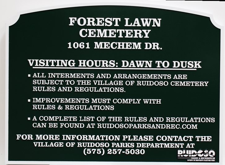 cemetery signs and plaques, memorial signs