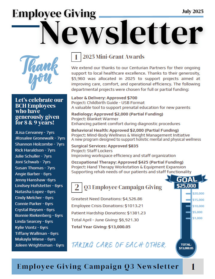Q3 Employee Giving Newsletter