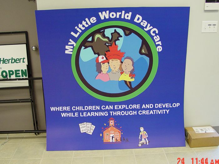 My Little World Daycare Storefront Sign
