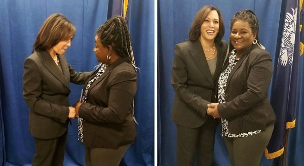 Kamala Harris VP met with Step By Step's executive director Angela Hurks